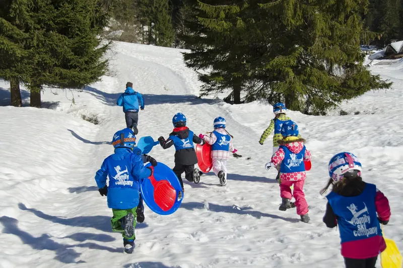 Family Ski childcare on the mountain