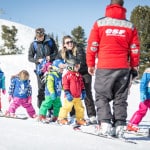 ski school with family ski