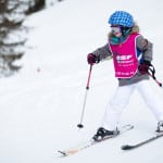 Skiing practice for young adventurer